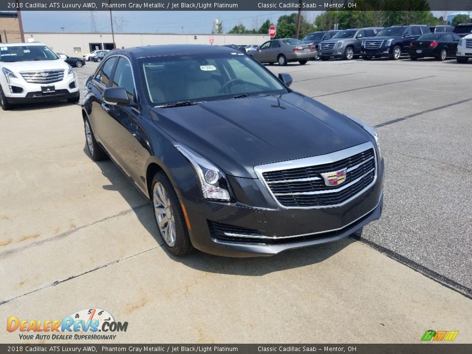 2018 Cadillac ATS Luxury AWD Phantom Gray Metallic / Jet Black/Light Platinum Photo #1