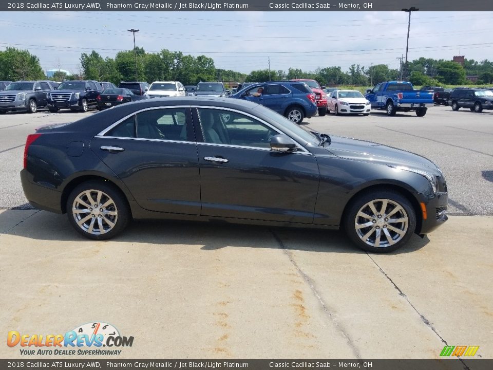 2018 Cadillac ATS Luxury AWD Phantom Gray Metallic / Jet Black/Light Platinum Photo #2