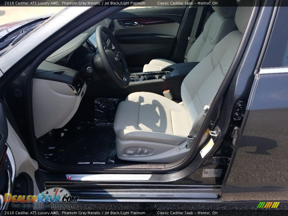 2018 Cadillac ATS Luxury AWD Phantom Gray Metallic / Jet Black/Light Platinum Photo #3