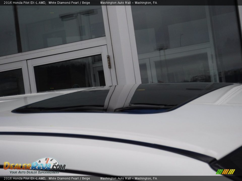 2016 Honda Pilot EX-L AWD White Diamond Pearl / Beige Photo #4