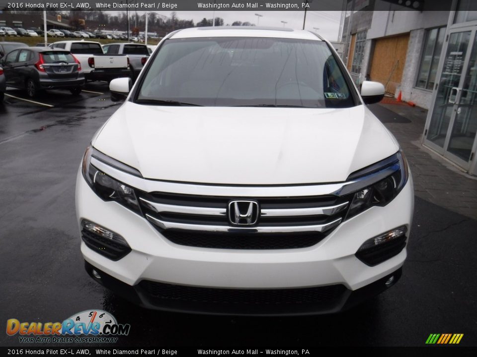 2016 Honda Pilot EX-L AWD White Diamond Pearl / Beige Photo #5