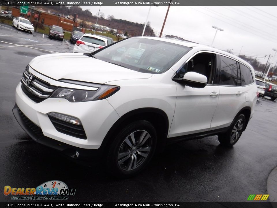 2016 Honda Pilot EX-L AWD White Diamond Pearl / Beige Photo #6