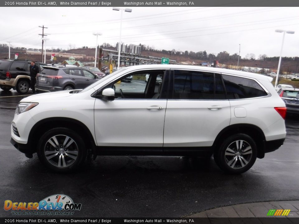 2016 Honda Pilot EX-L AWD White Diamond Pearl / Beige Photo #7