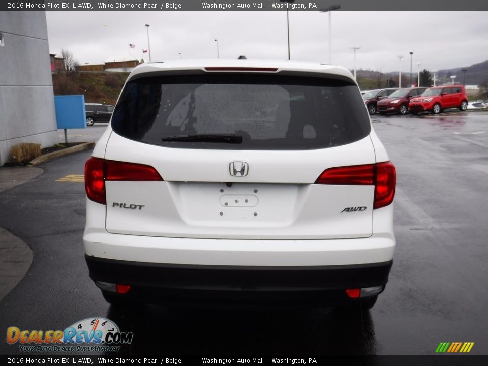 2016 Honda Pilot EX-L AWD White Diamond Pearl / Beige Photo #8