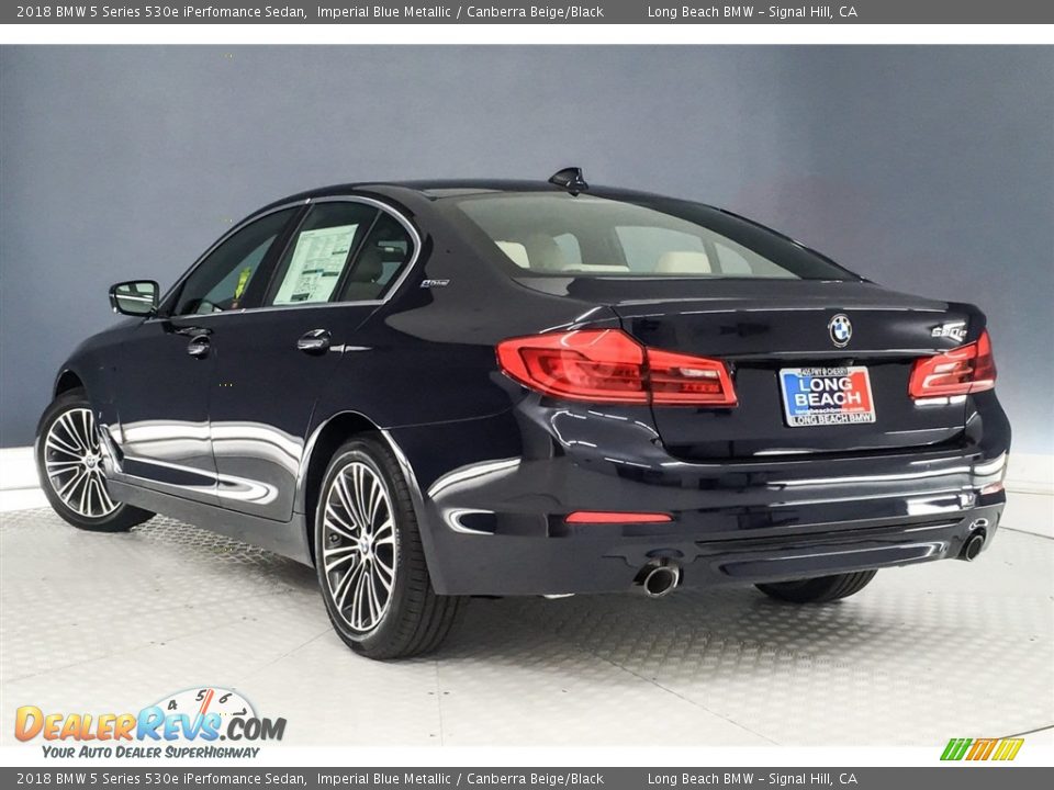 2018 BMW 5 Series 530e iPerfomance Sedan Imperial Blue Metallic / Canberra Beige/Black Photo #3