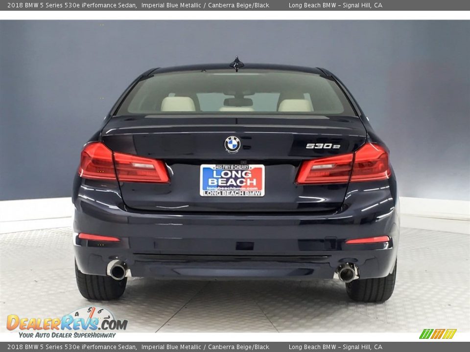 2018 BMW 5 Series 530e iPerfomance Sedan Imperial Blue Metallic / Canberra Beige/Black Photo #4