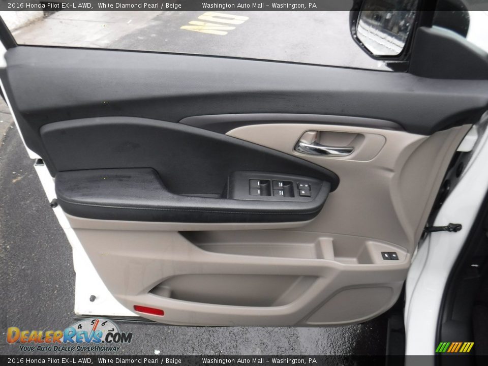 2016 Honda Pilot EX-L AWD White Diamond Pearl / Beige Photo #11