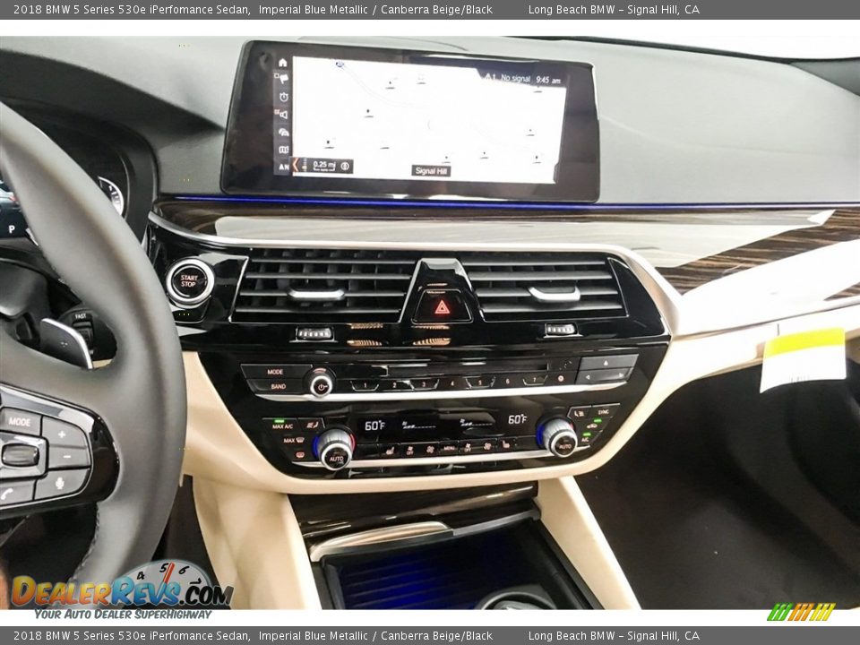 2018 BMW 5 Series 530e iPerfomance Sedan Imperial Blue Metallic / Canberra Beige/Black Photo #6