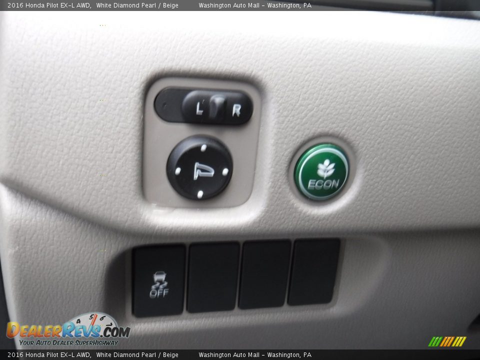 2016 Honda Pilot EX-L AWD White Diamond Pearl / Beige Photo #13