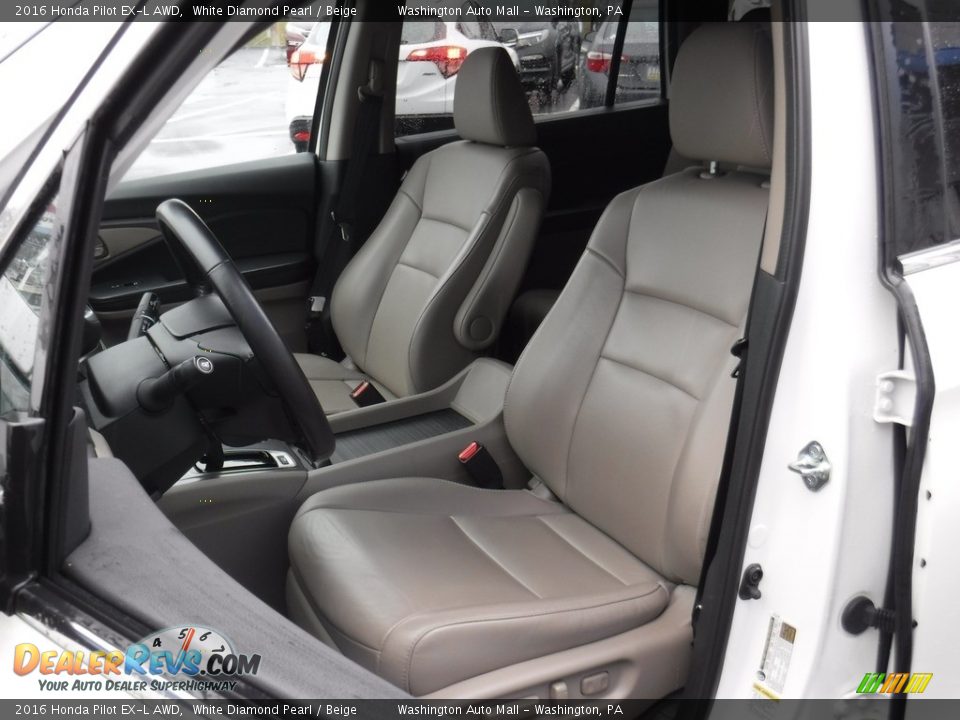 2016 Honda Pilot EX-L AWD White Diamond Pearl / Beige Photo #14