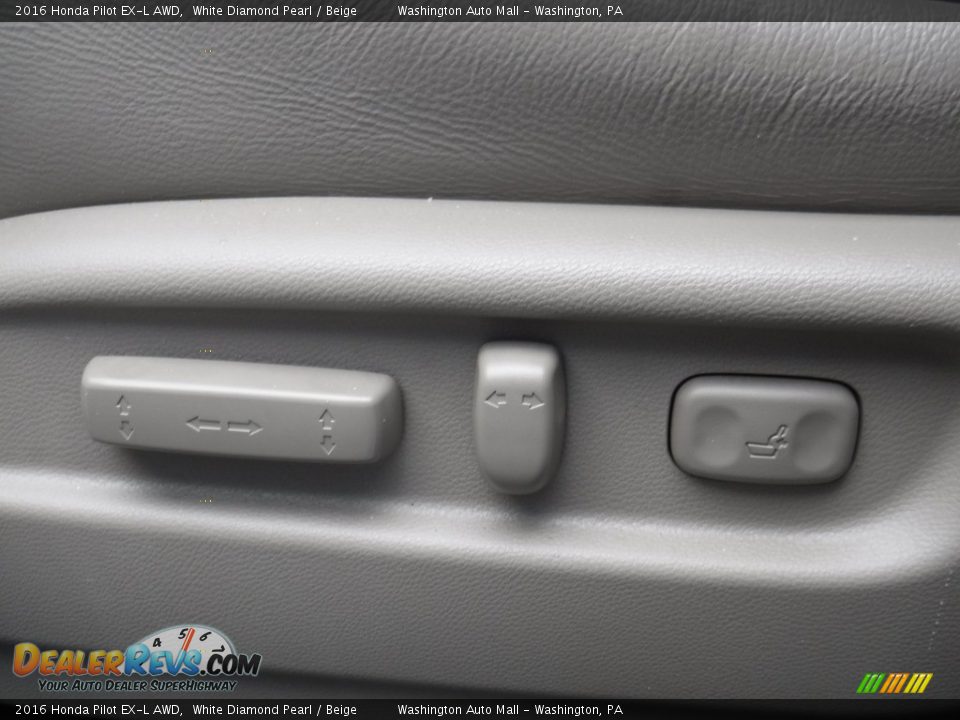 2016 Honda Pilot EX-L AWD White Diamond Pearl / Beige Photo #15