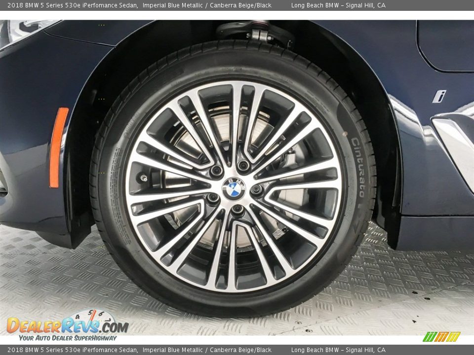 2018 BMW 5 Series 530e iPerfomance Sedan Imperial Blue Metallic / Canberra Beige/Black Photo #9