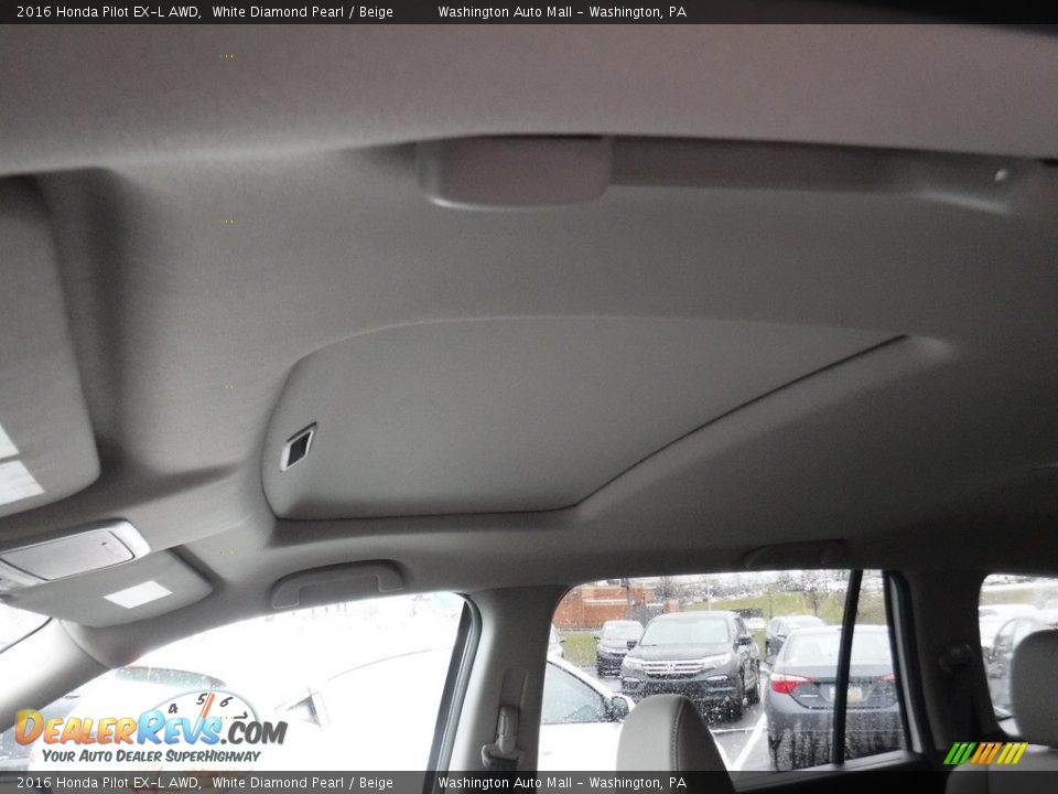 2016 Honda Pilot EX-L AWD White Diamond Pearl / Beige Photo #16