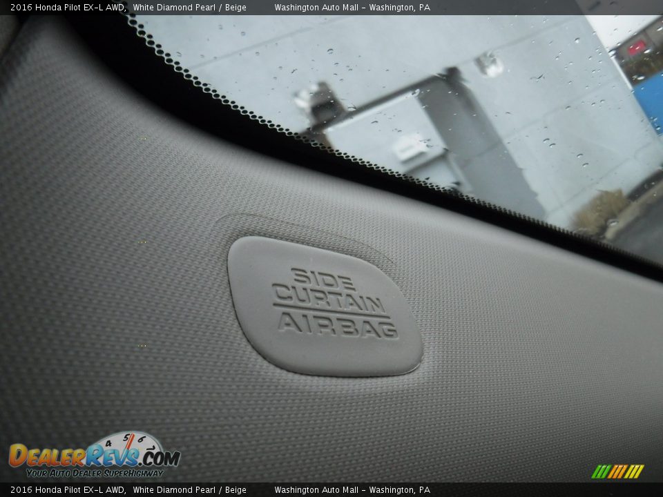 2016 Honda Pilot EX-L AWD White Diamond Pearl / Beige Photo #20