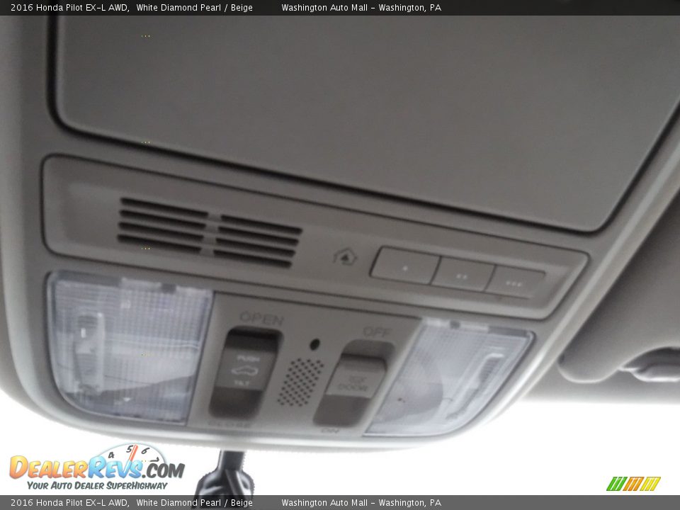 2016 Honda Pilot EX-L AWD White Diamond Pearl / Beige Photo #21