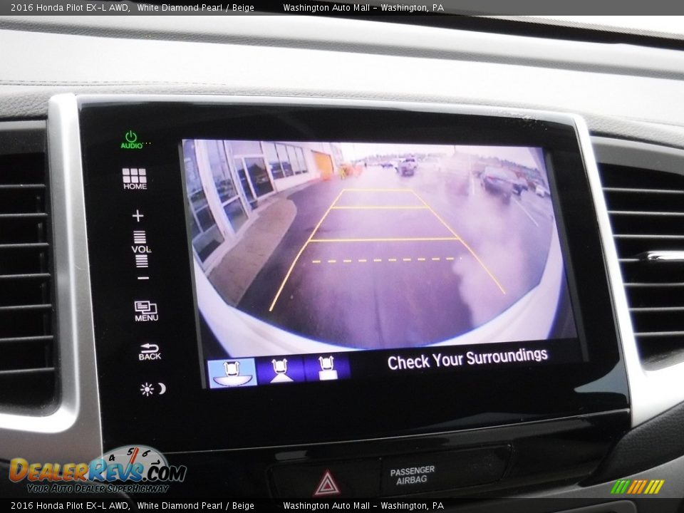 2016 Honda Pilot EX-L AWD White Diamond Pearl / Beige Photo #23