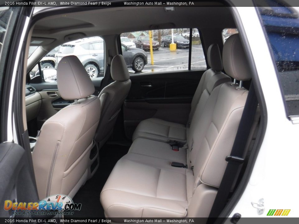 2016 Honda Pilot EX-L AWD White Diamond Pearl / Beige Photo #24