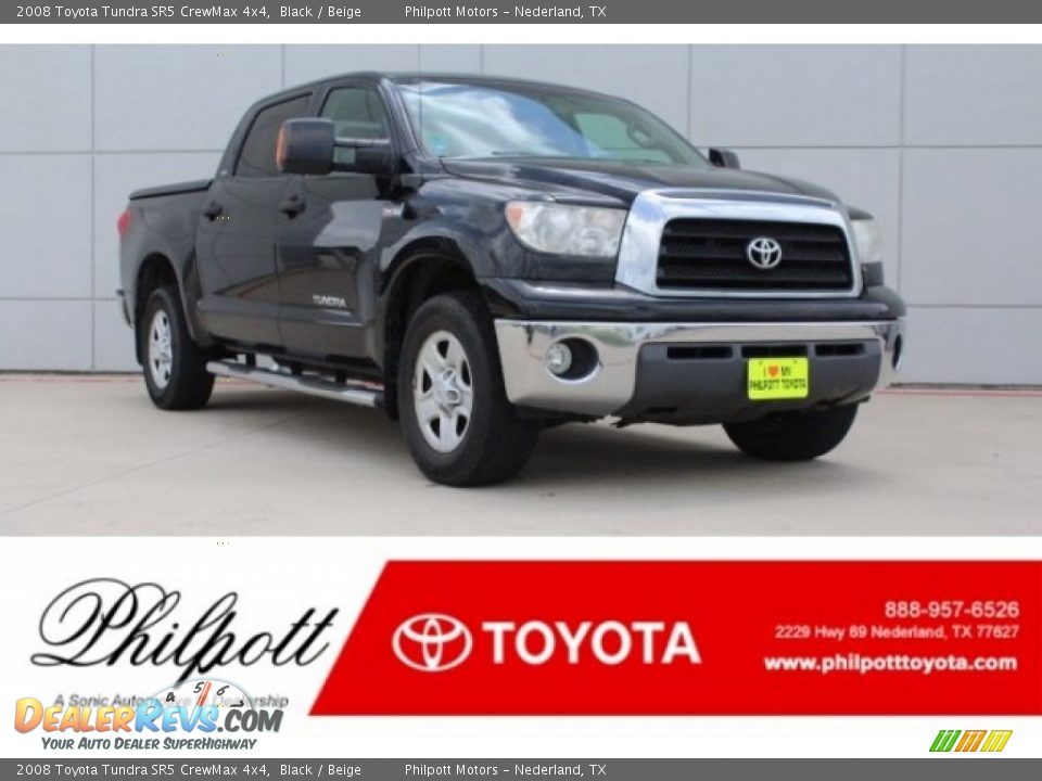 2008 Toyota Tundra SR5 CrewMax 4x4 Black / Beige Photo #1