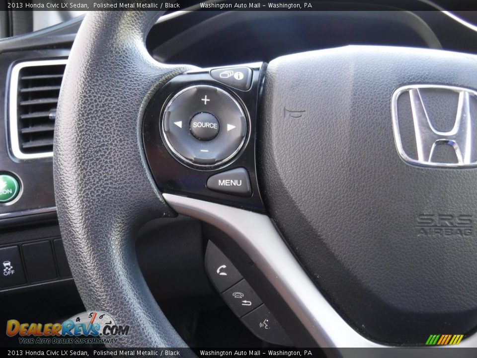 2013 Honda Civic LX Sedan Polished Metal Metallic / Black Photo #15