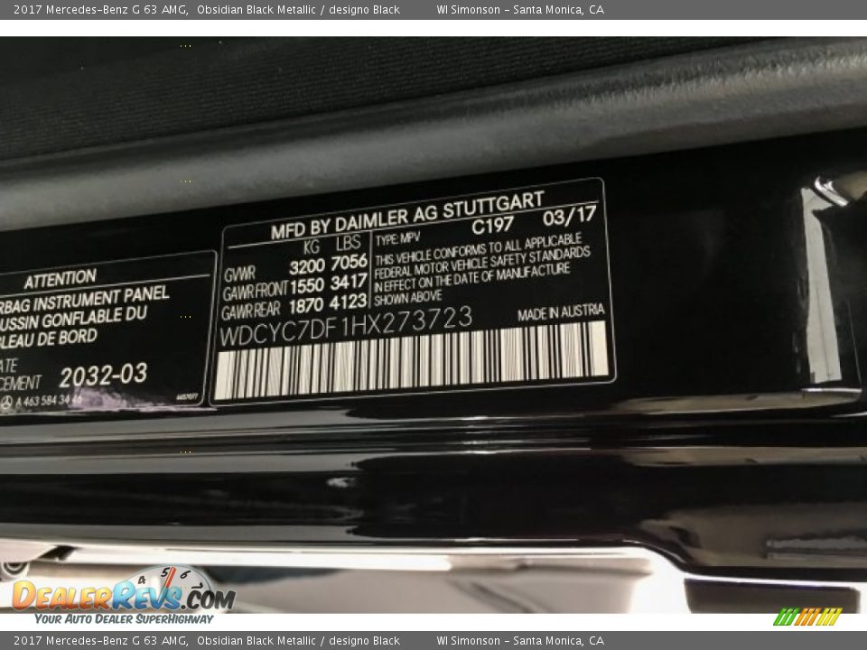 2017 Mercedes-Benz G 63 AMG Obsidian Black Metallic / designo Black Photo #23
