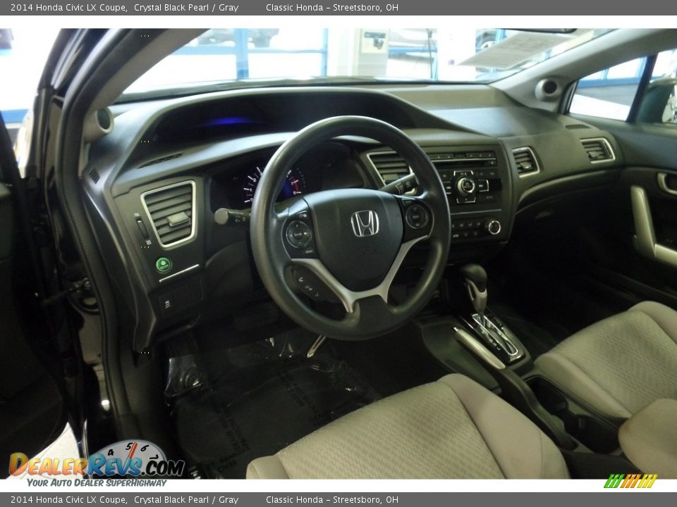 2014 Honda Civic LX Coupe Crystal Black Pearl / Gray Photo #20