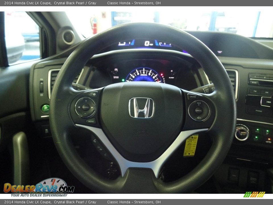 2014 Honda Civic LX Coupe Crystal Black Pearl / Gray Photo #23