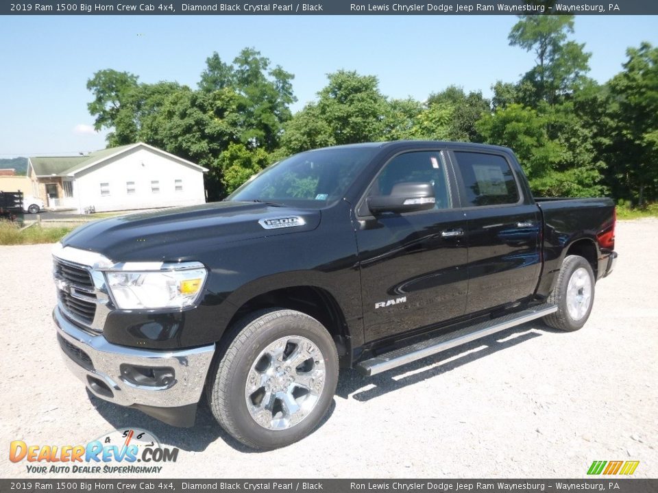 2019 Ram 1500 Big Horn Crew Cab 4x4 Diamond Black Crystal Pearl / Black Photo #1