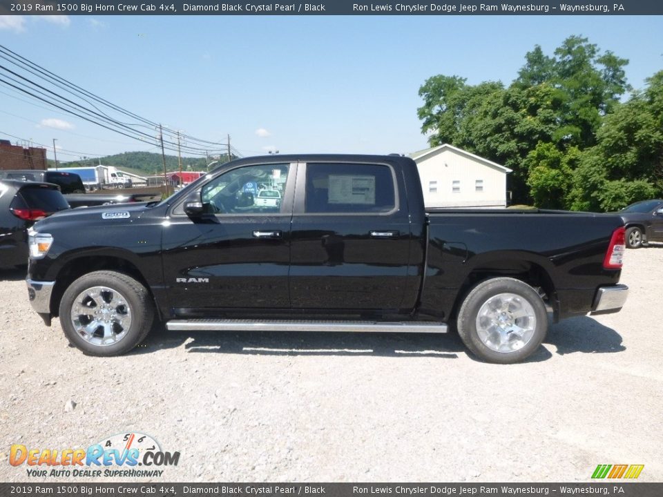2019 Ram 1500 Big Horn Crew Cab 4x4 Diamond Black Crystal Pearl / Black Photo #2