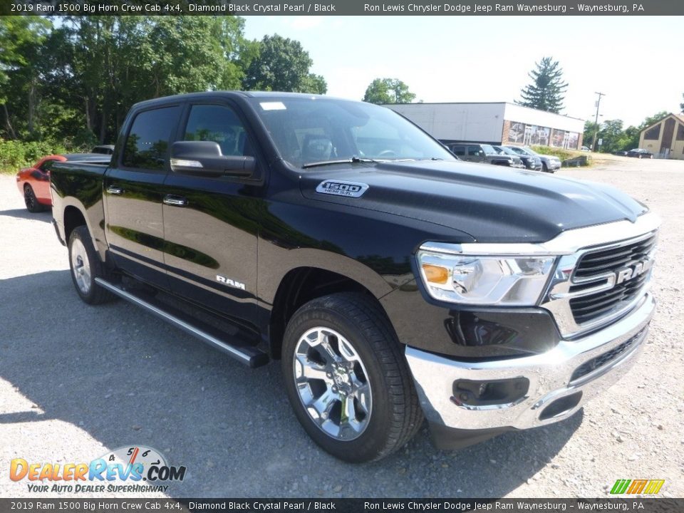 2019 Ram 1500 Big Horn Crew Cab 4x4 Diamond Black Crystal Pearl / Black Photo #7
