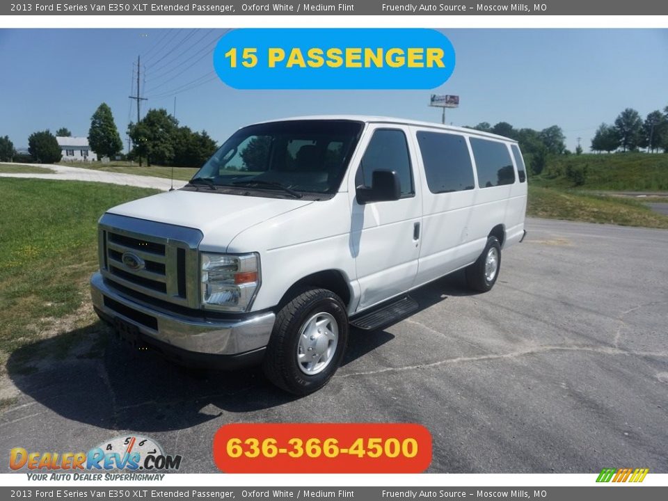 2013 Ford E Series Van E350 XLT Extended Passenger Oxford White / Medium Flint Photo #1