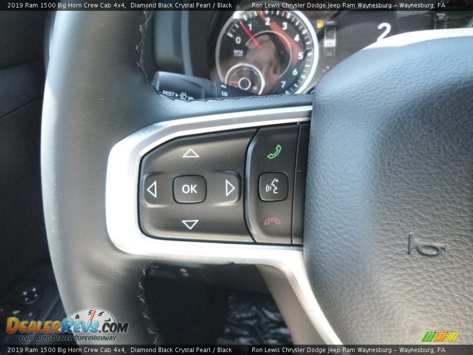 2019 Ram 1500 Big Horn Crew Cab 4x4 Diamond Black Crystal Pearl / Black Photo #19