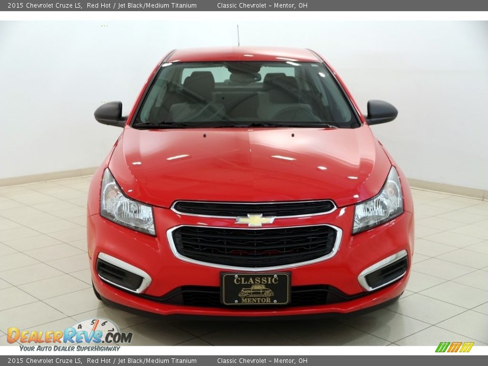 2015 Chevrolet Cruze LS Red Hot / Jet Black/Medium Titanium Photo #2