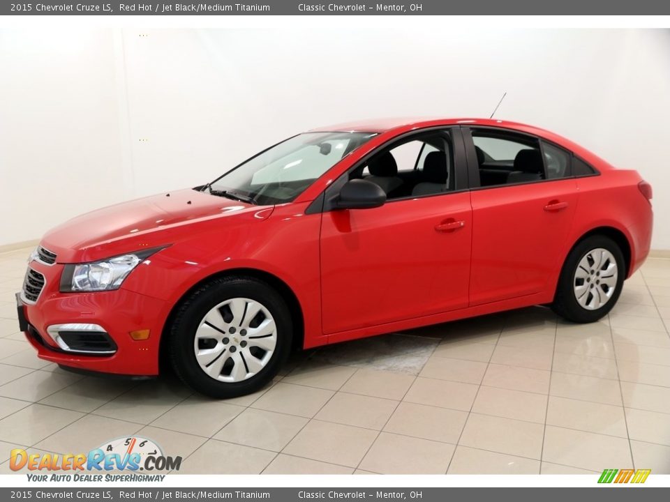 2015 Chevrolet Cruze LS Red Hot / Jet Black/Medium Titanium Photo #3