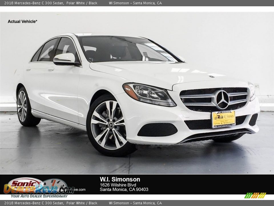 2018 Mercedes-Benz C 300 Sedan Polar White / Black Photo #1
