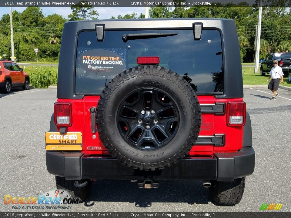 2016 Jeep Wrangler Willys Wheeler 4x4 Firecracker Red / Black Photo #4