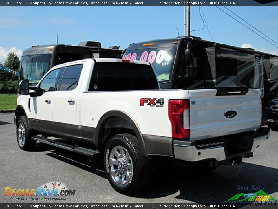 2018 Ford F250 Super Duty Lariat Crew Cab 4x4 White Platinum Metallic / Camel Photo #3