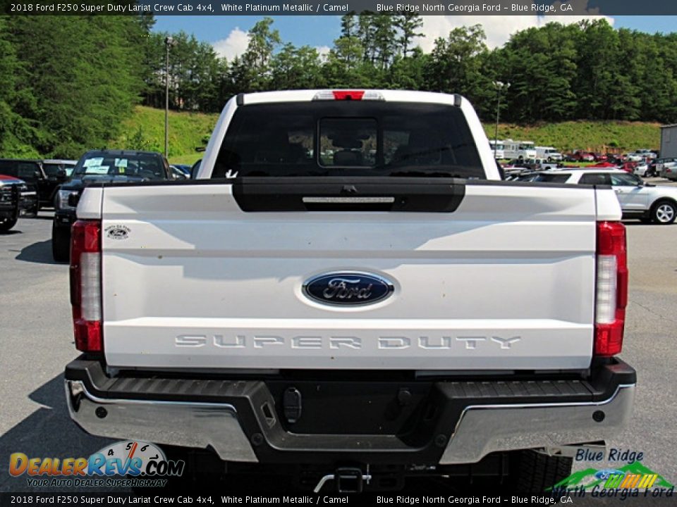 2018 Ford F250 Super Duty Lariat Crew Cab 4x4 White Platinum Metallic / Camel Photo #4