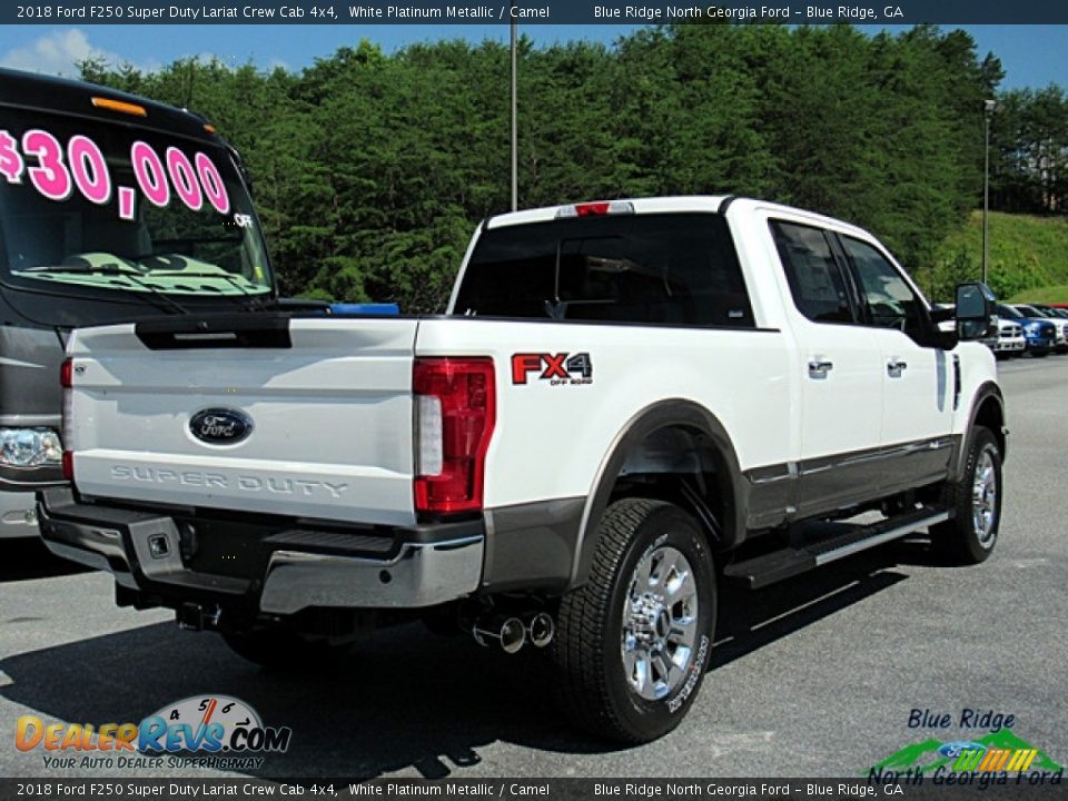 2018 Ford F250 Super Duty Lariat Crew Cab 4x4 White Platinum Metallic / Camel Photo #5
