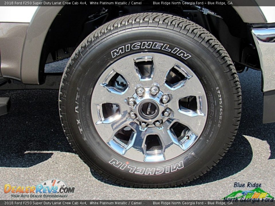 2018 Ford F250 Super Duty Lariat Crew Cab 4x4 White Platinum Metallic / Camel Photo #9