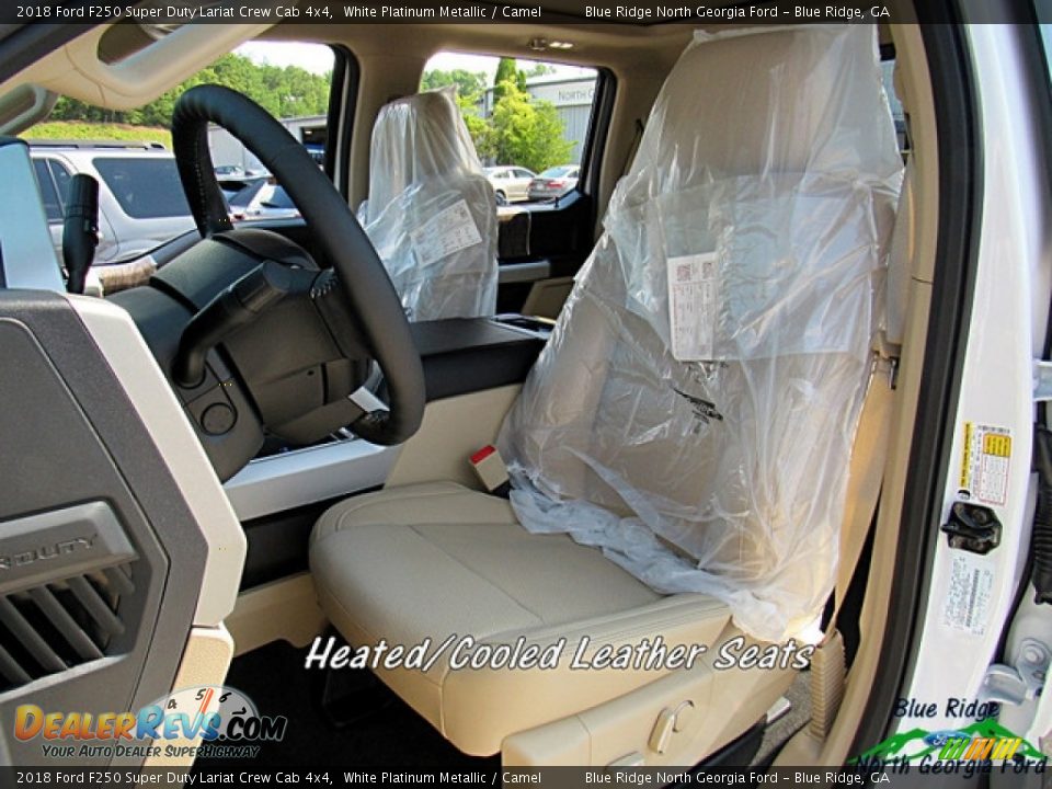 2018 Ford F250 Super Duty Lariat Crew Cab 4x4 White Platinum Metallic / Camel Photo #10