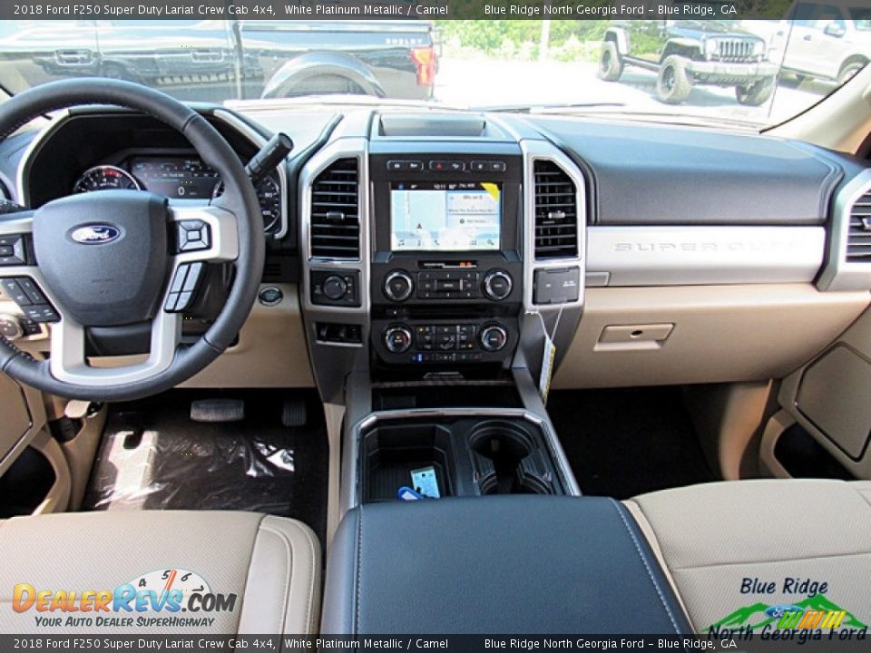2018 Ford F250 Super Duty Lariat Crew Cab 4x4 White Platinum Metallic / Camel Photo #15