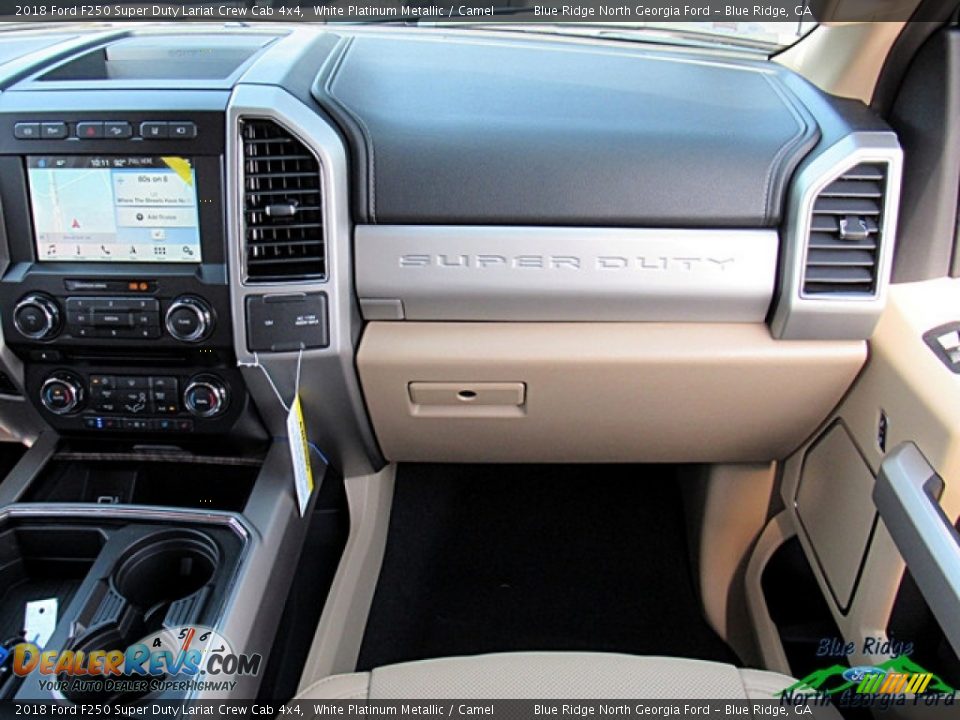 2018 Ford F250 Super Duty Lariat Crew Cab 4x4 White Platinum Metallic / Camel Photo #16
