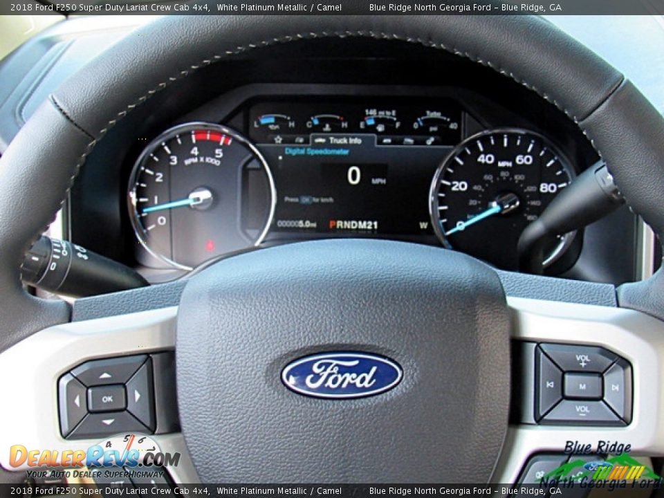 2018 Ford F250 Super Duty Lariat Crew Cab 4x4 White Platinum Metallic / Camel Photo #17