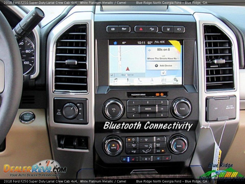 2018 Ford F250 Super Duty Lariat Crew Cab 4x4 White Platinum Metallic / Camel Photo #18