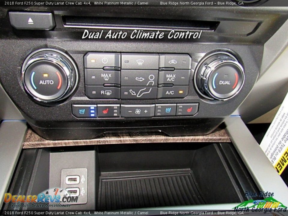2018 Ford F250 Super Duty Lariat Crew Cab 4x4 White Platinum Metallic / Camel Photo #24