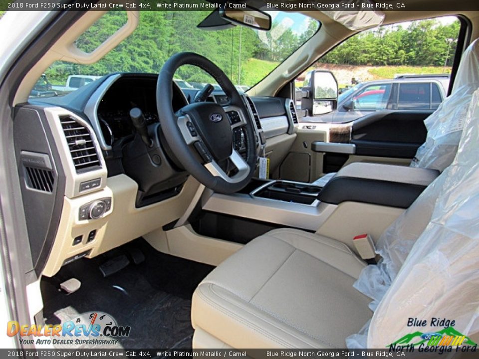 2018 Ford F250 Super Duty Lariat Crew Cab 4x4 White Platinum Metallic / Camel Photo #32