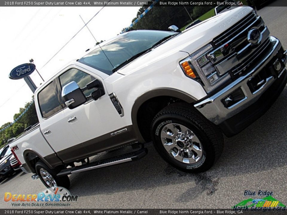 2018 Ford F250 Super Duty Lariat Crew Cab 4x4 White Platinum Metallic / Camel Photo #36