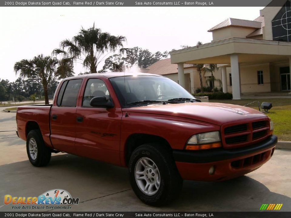 2001 Dodge Dakota Sport Quad Cab Flame Red / Dark Slate Gray Photo #1