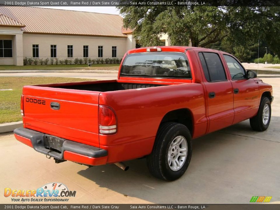 2001 Dodge Dakota Sport Quad Cab Flame Red / Dark Slate Gray Photo #3