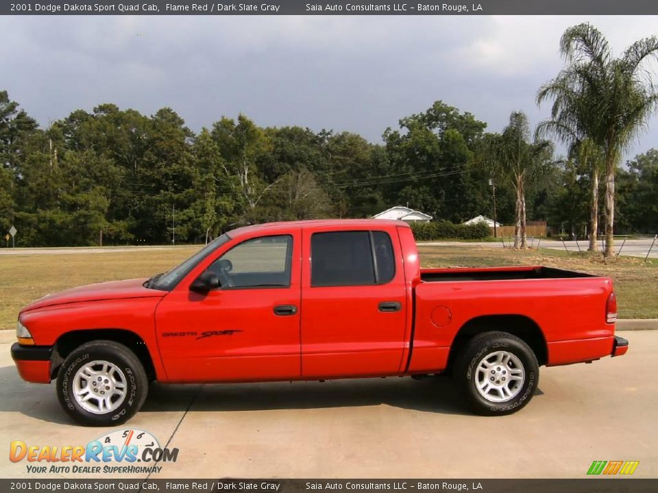 2001 Dodge Dakota Sport Quad Cab Flame Red / Dark Slate Gray Photo #6